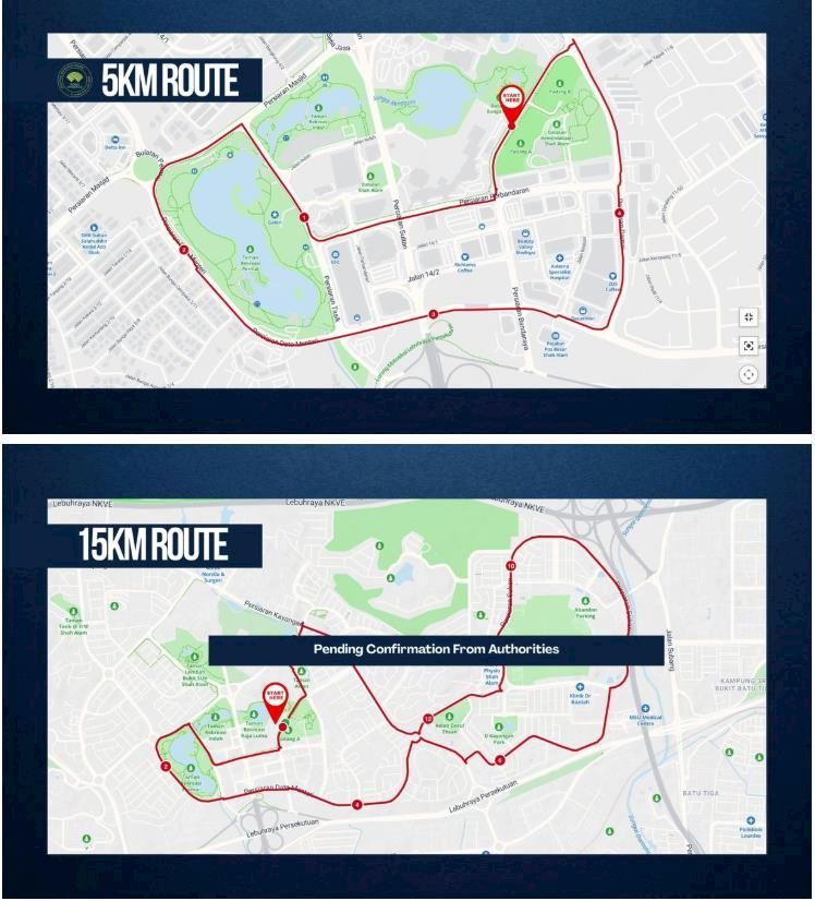Larian International Women's Day Run Route Map