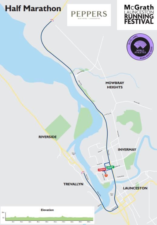 McGrath Launceston Running Festival MAPA DEL RECORRIDO DE