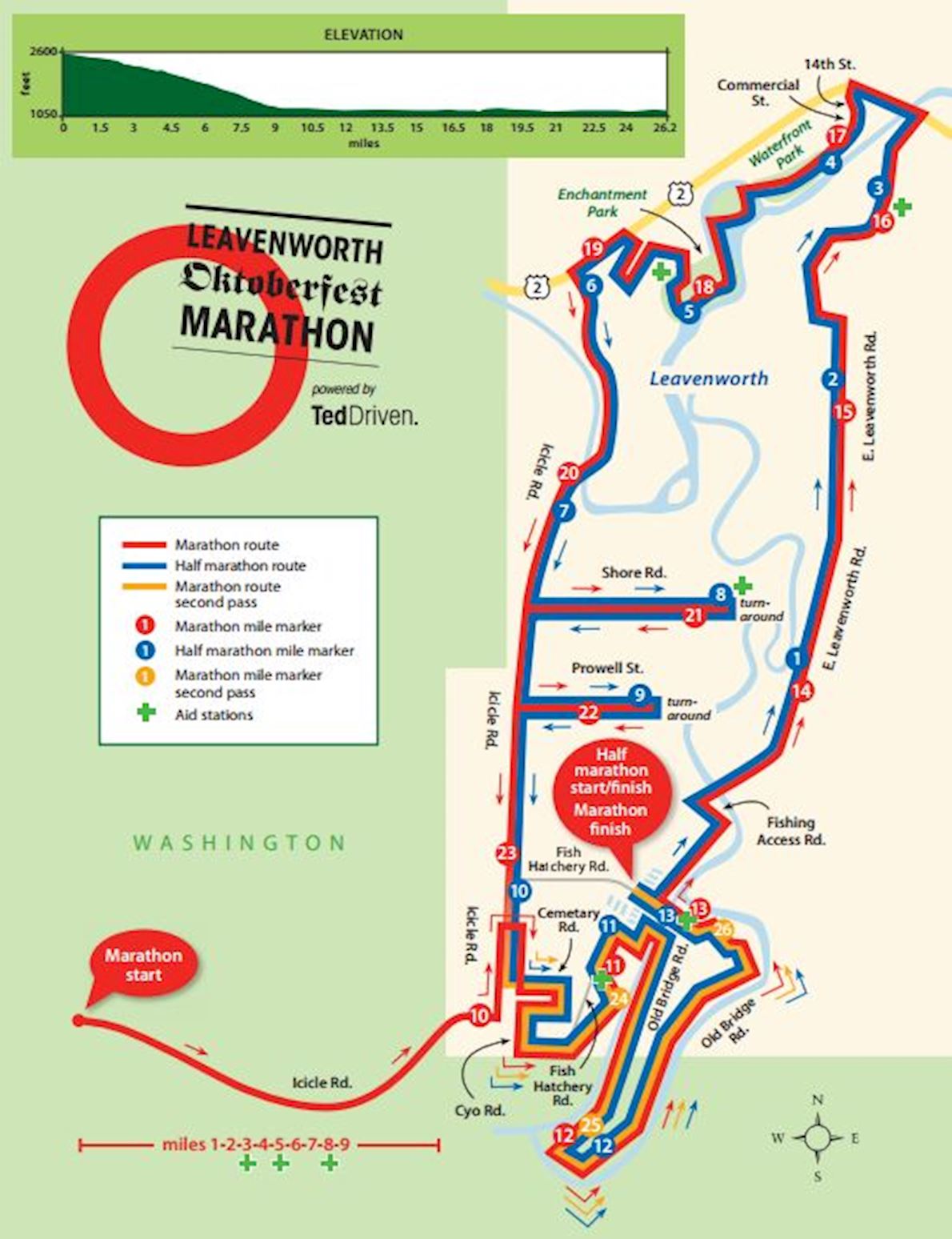 Leavenworth Marathon 路线图