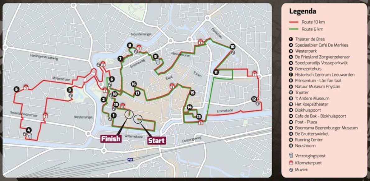 Leeuwarden Urban Trail Mappa del percorso