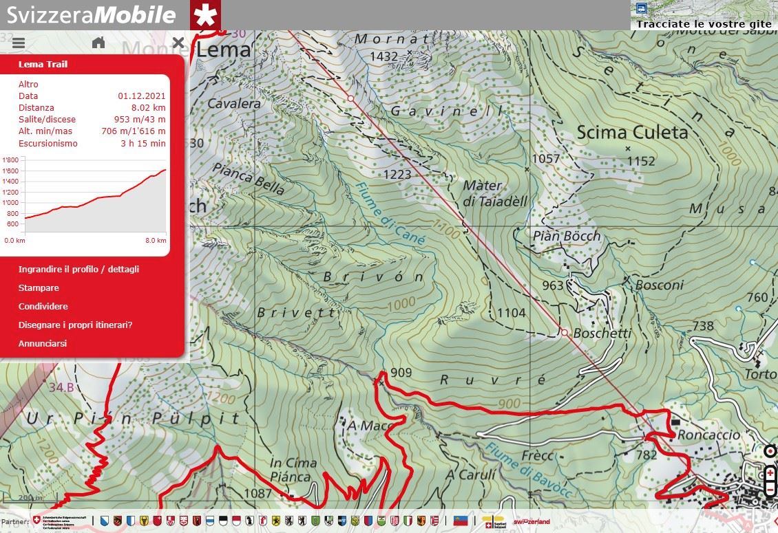 Lema Trail Routenkarte