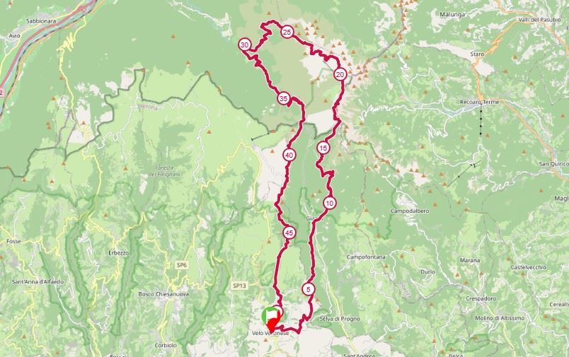 Lessinia Legend Run Mappa del percorso