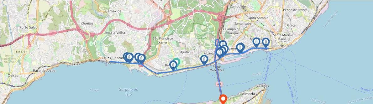 EDP Lisbon Half Marathon Routenkarte