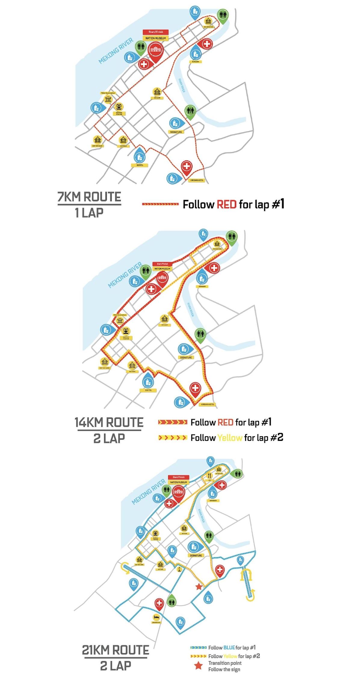 Luang Prabang Half Marathon Mappa del percorso