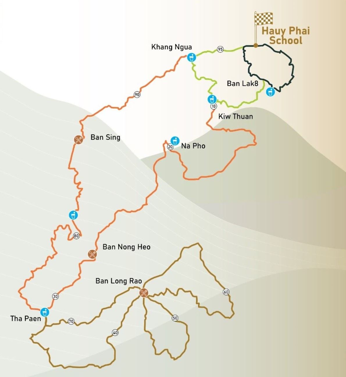 Luang Prabang Ultra-Trail Mappa del percorso