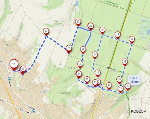 Ludgeřovický kros MAPA DEL RECORRIDO DE