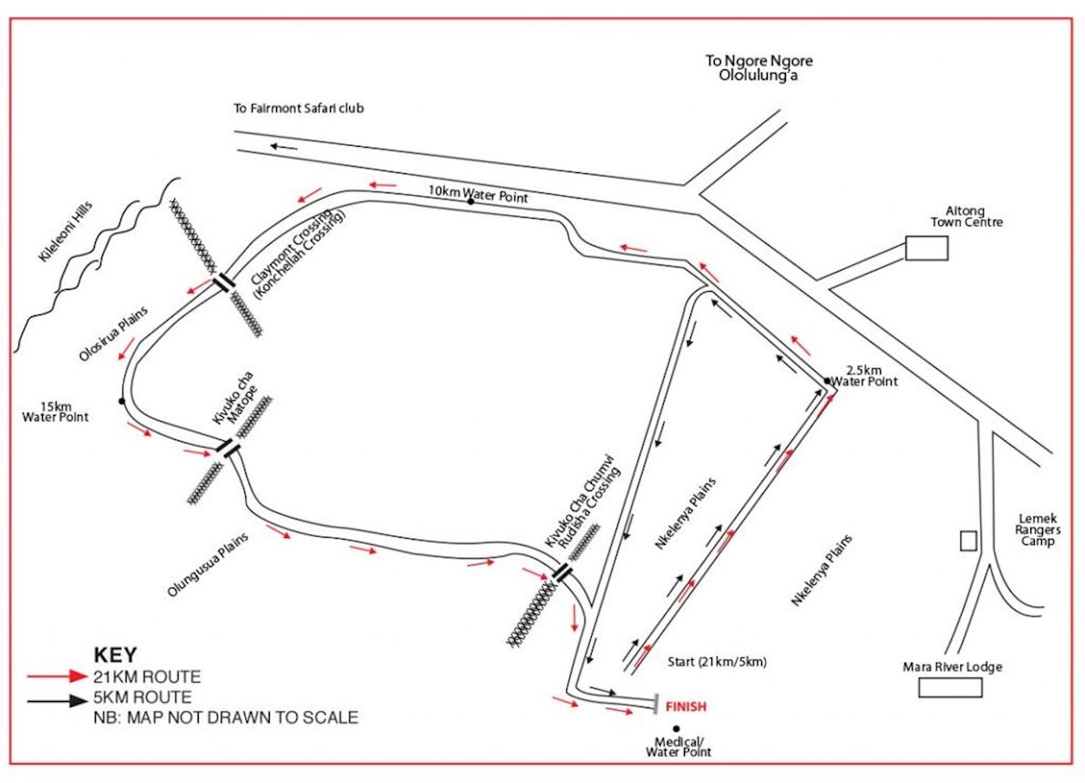 Maasai Mara Marathon 路线图