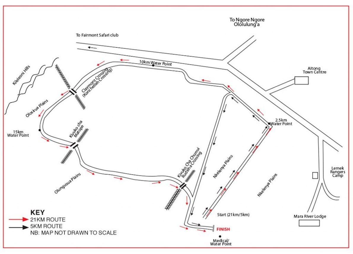 Maasai Mara Marathon MAPA DEL RECORRIDO DE