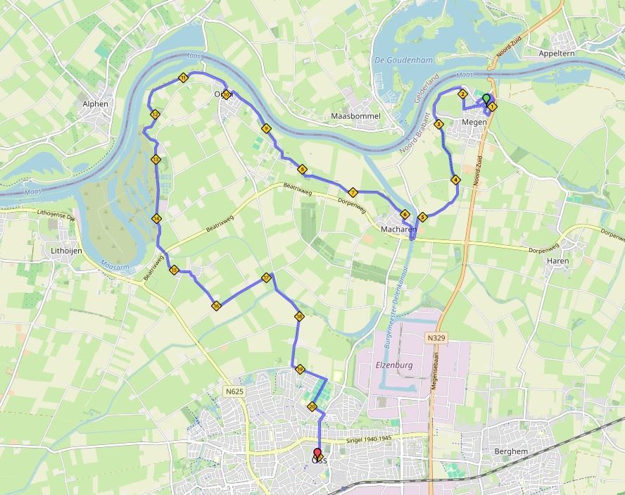 De Maasdijk Mappa del percorso