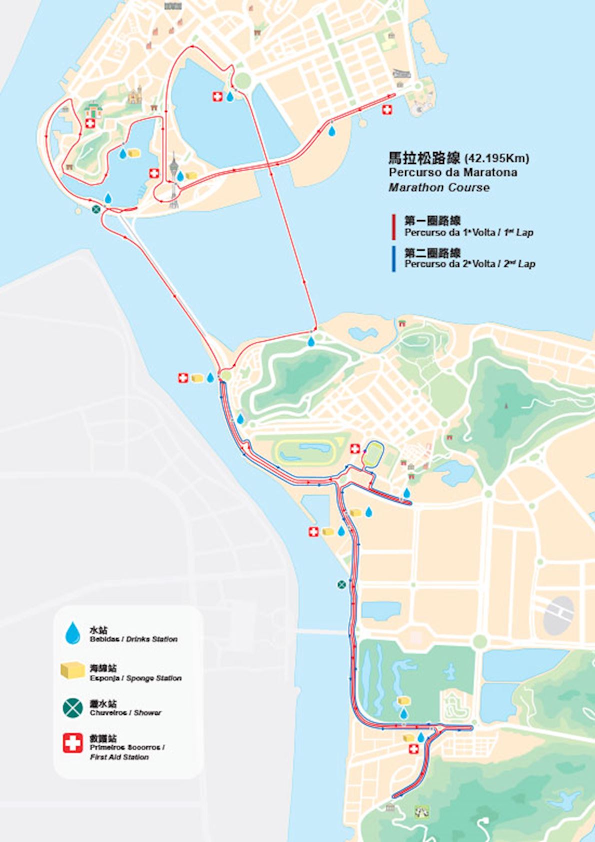 Macau Galaxy Entertainment International Marathon MAPA DEL RECORRIDO DE