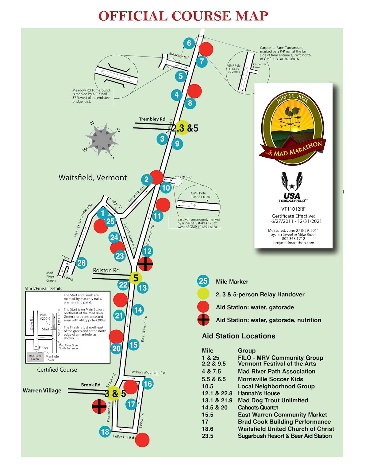 Mad Marathon Route Map