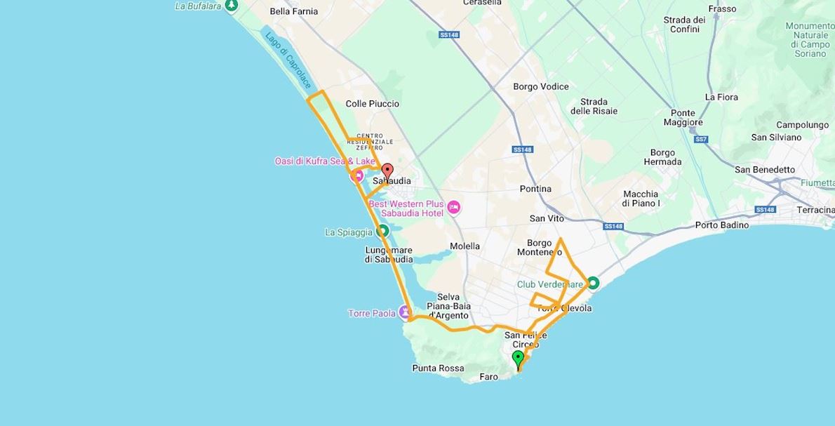 Maga Circe Marathon Route Map