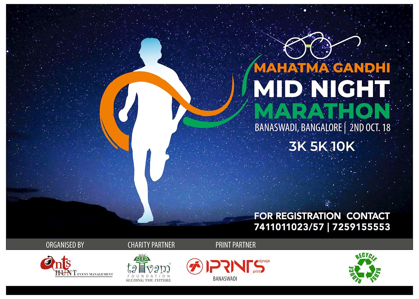 mahatma gandhi midnight marathon