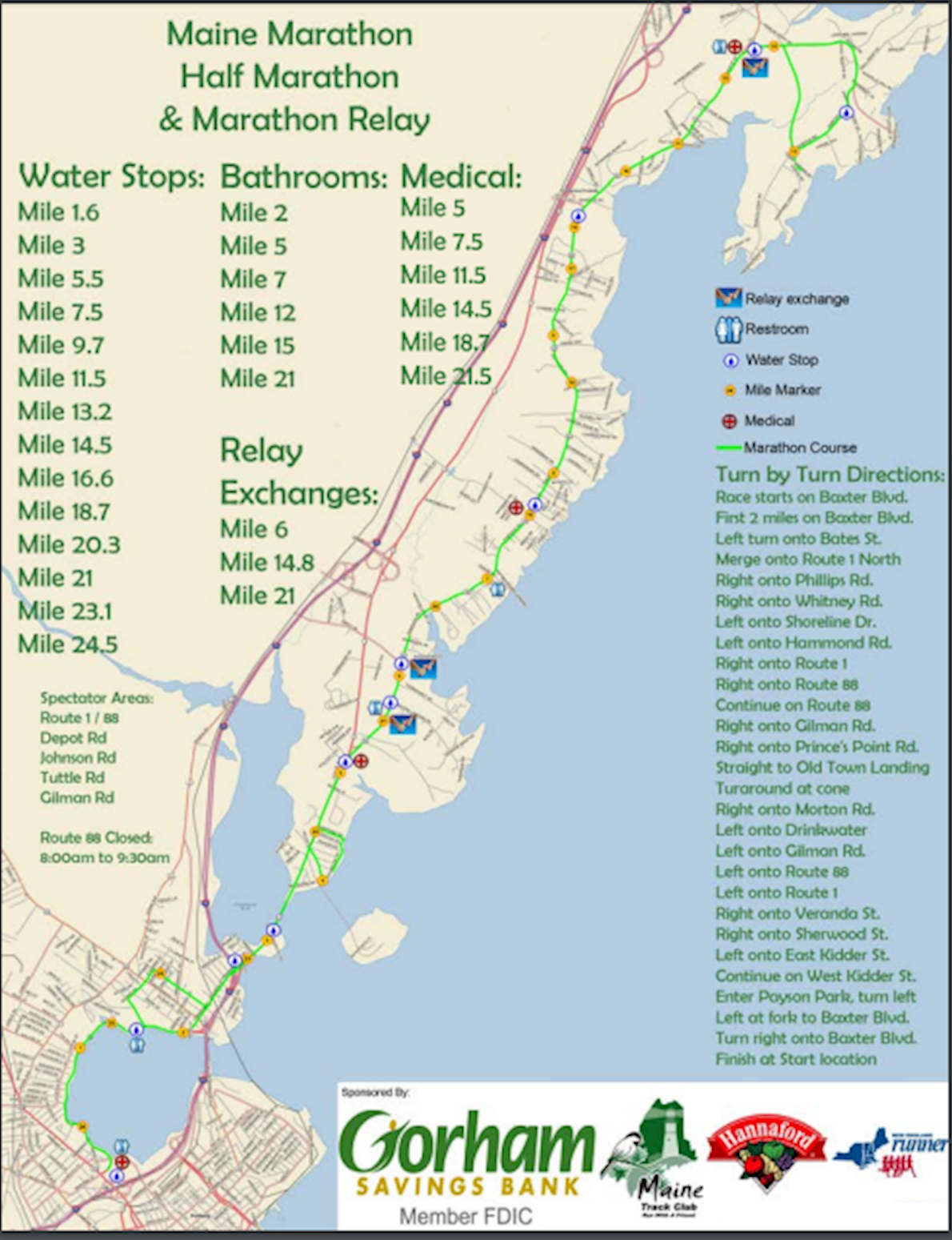 Gorham Savings Bank Maine Marathon ITINERAIRE