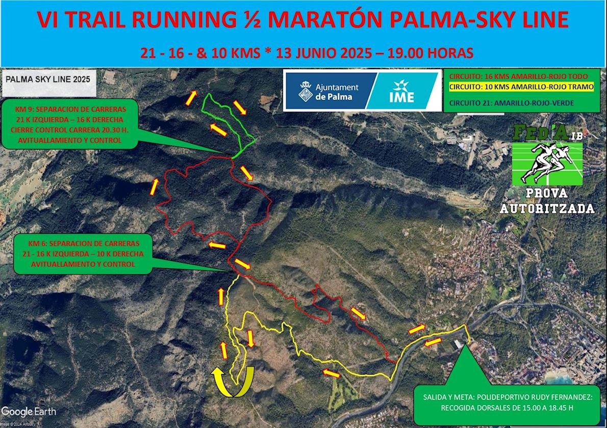 Mallorca Trail Half Marathon Palma Sky-Line Mappa del percorso