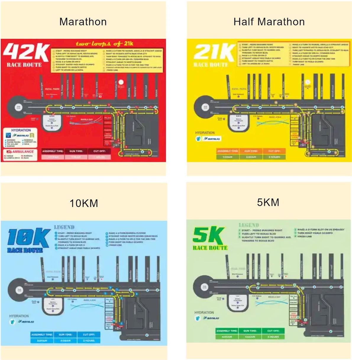 Philippine Airlines Manila Marathon  Routenkarte