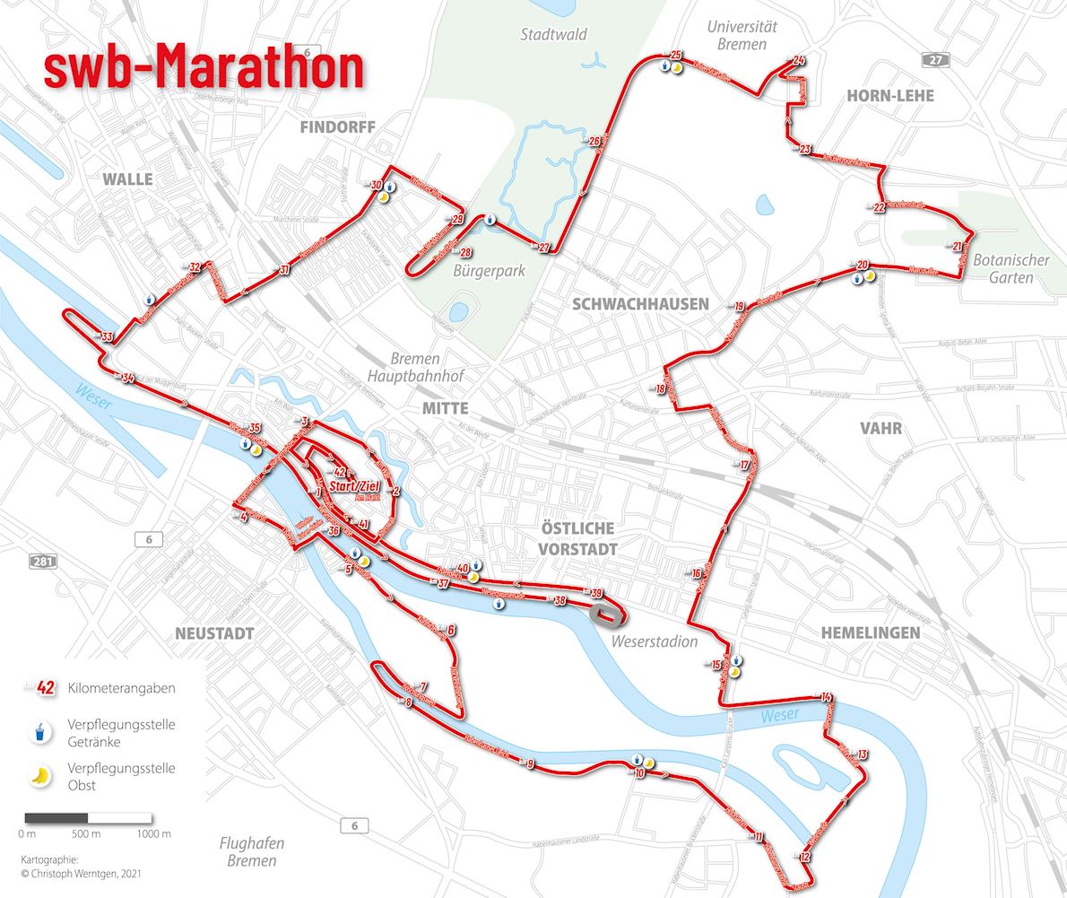 swb Marathon Bremen Mappa del percorso