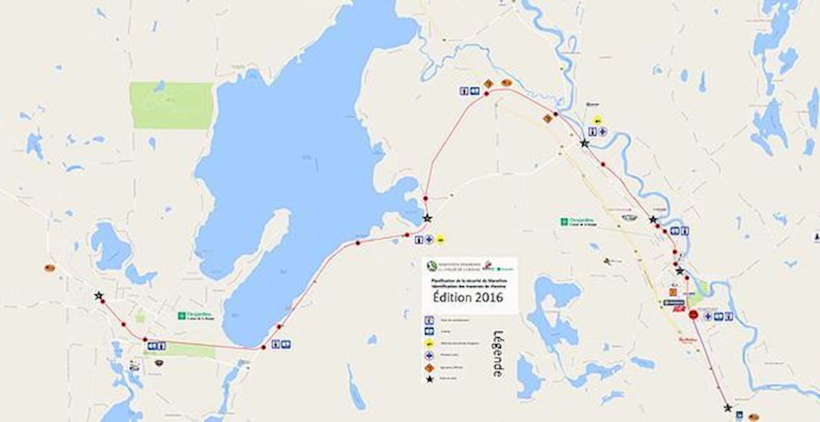 Marathon Desjardins de la Vallée de la Rouge Mappa del percorso