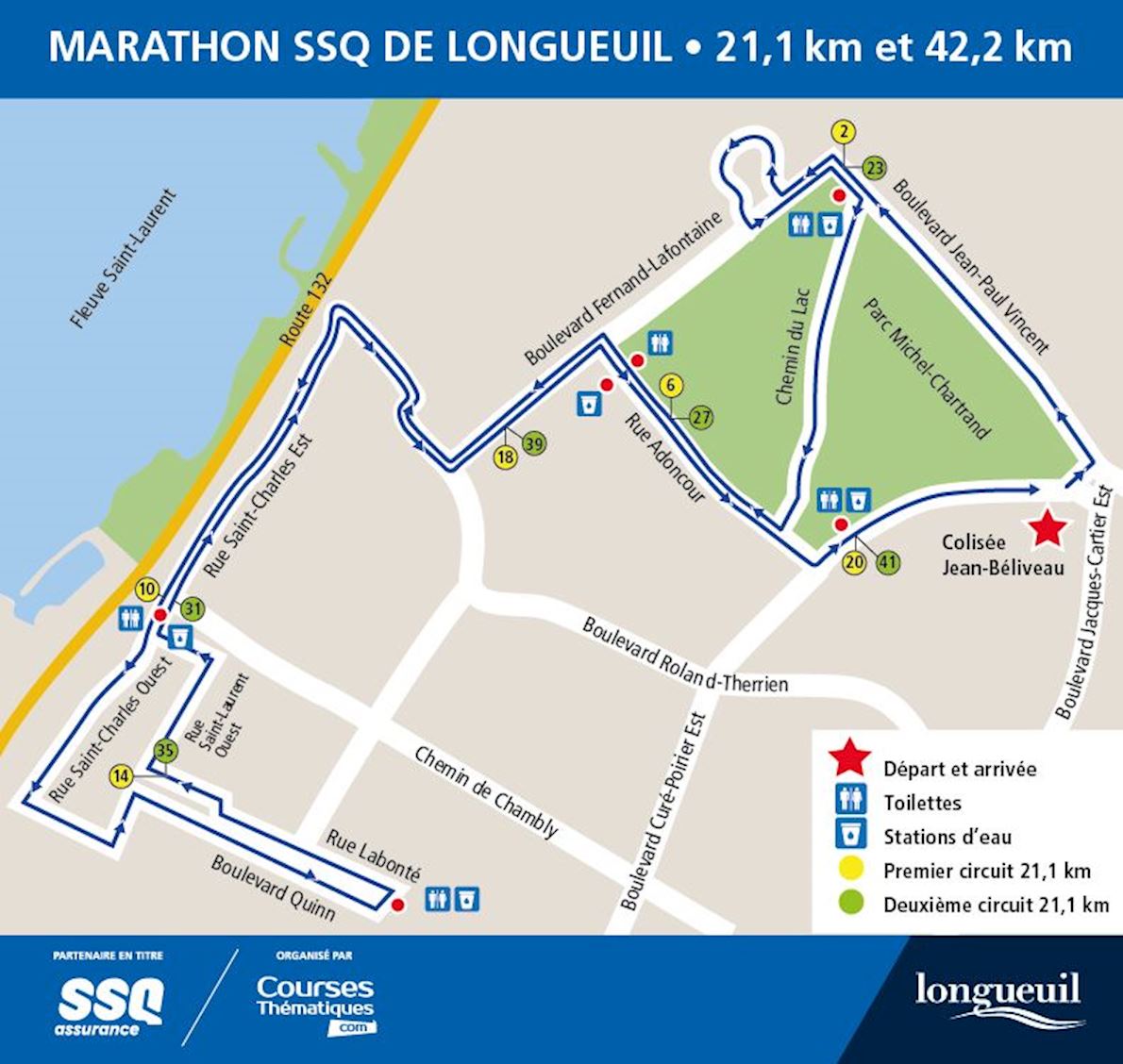 Marathon de Longueuil MAPA DEL RECORRIDO DE