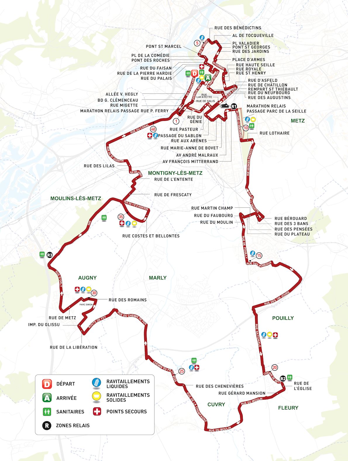 Marathon Eurométropole de Metz ITINERAIRE