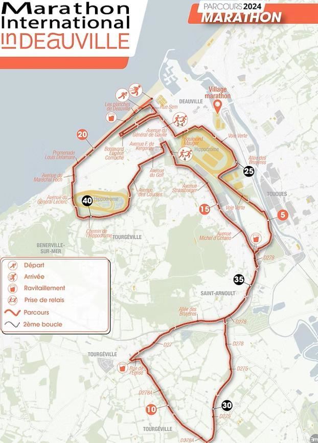 Deauville International Marathon Route Map