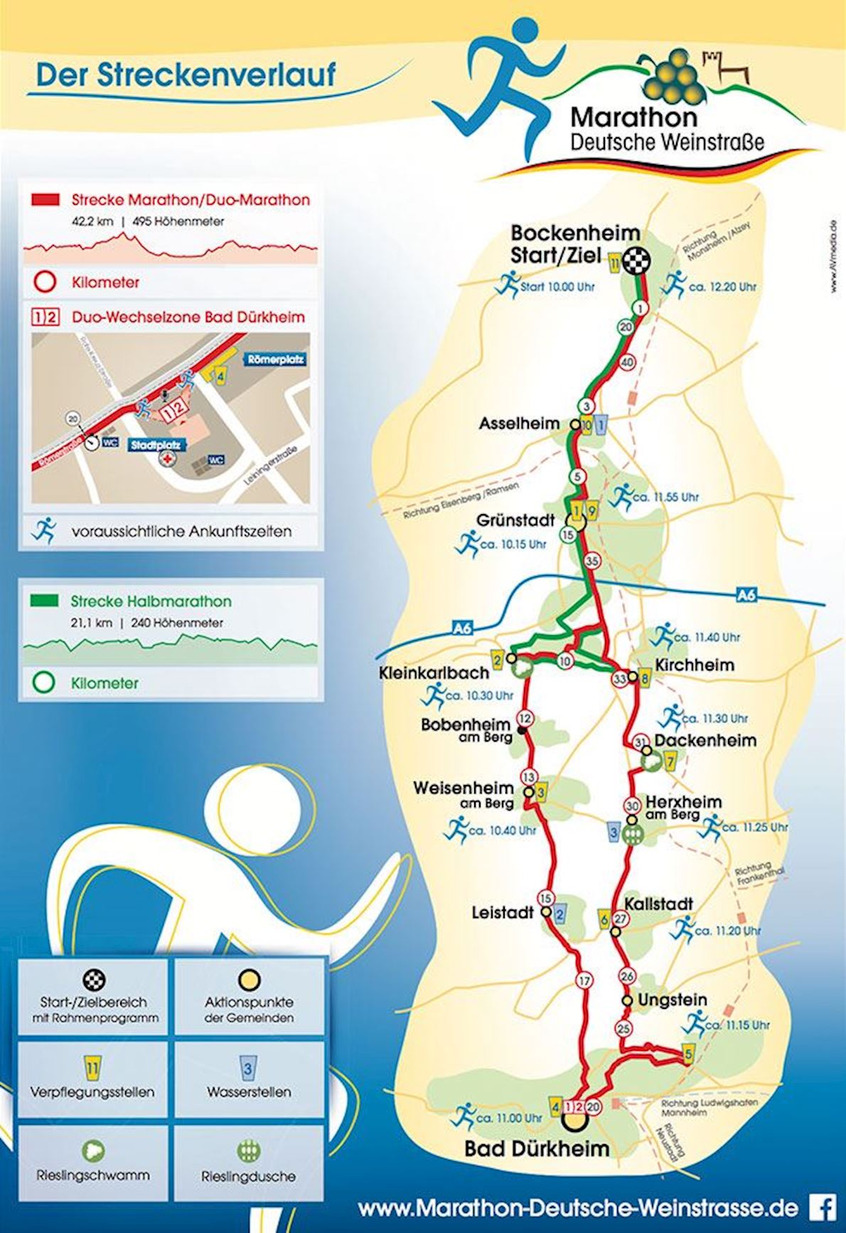 Marathon Deutsche Weinstraße Mappa del percorso