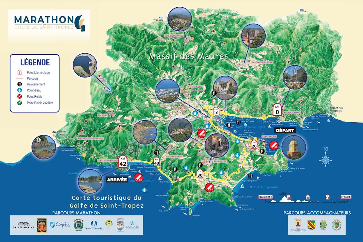 Marathon du Golfe de Saint-Tropez Route Map