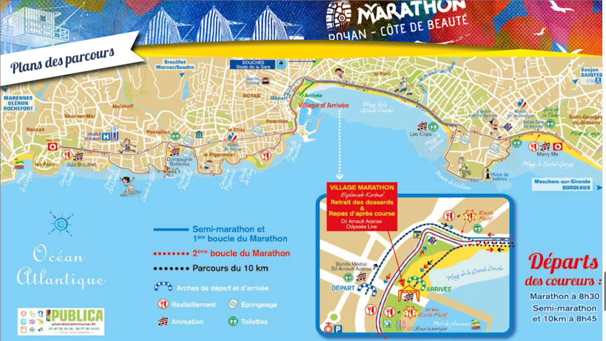 Marathon Royan-U Côte de Beauté Route Map