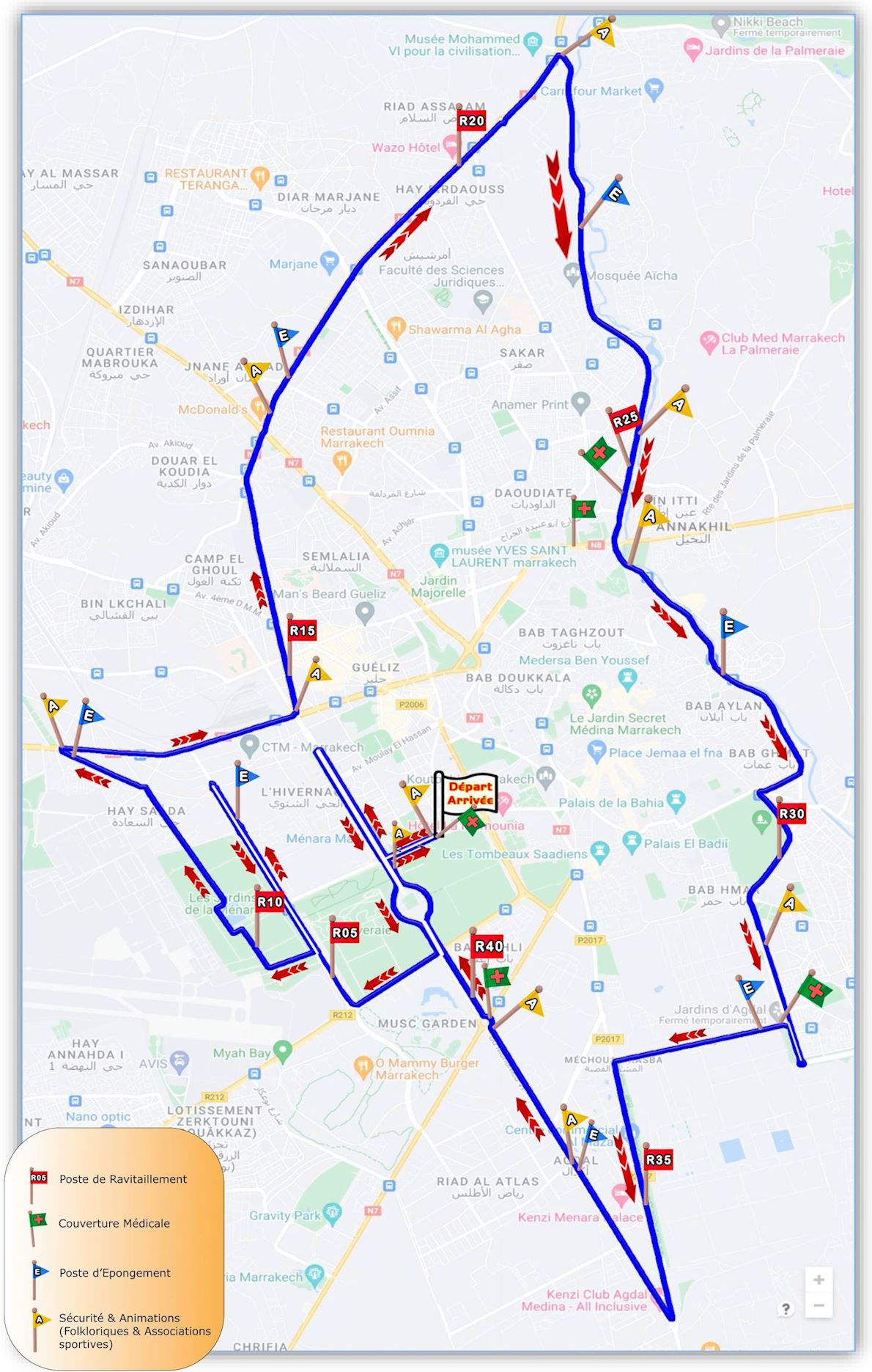 International Marathon of Marrakech MAPA DEL RECORRIDO DE