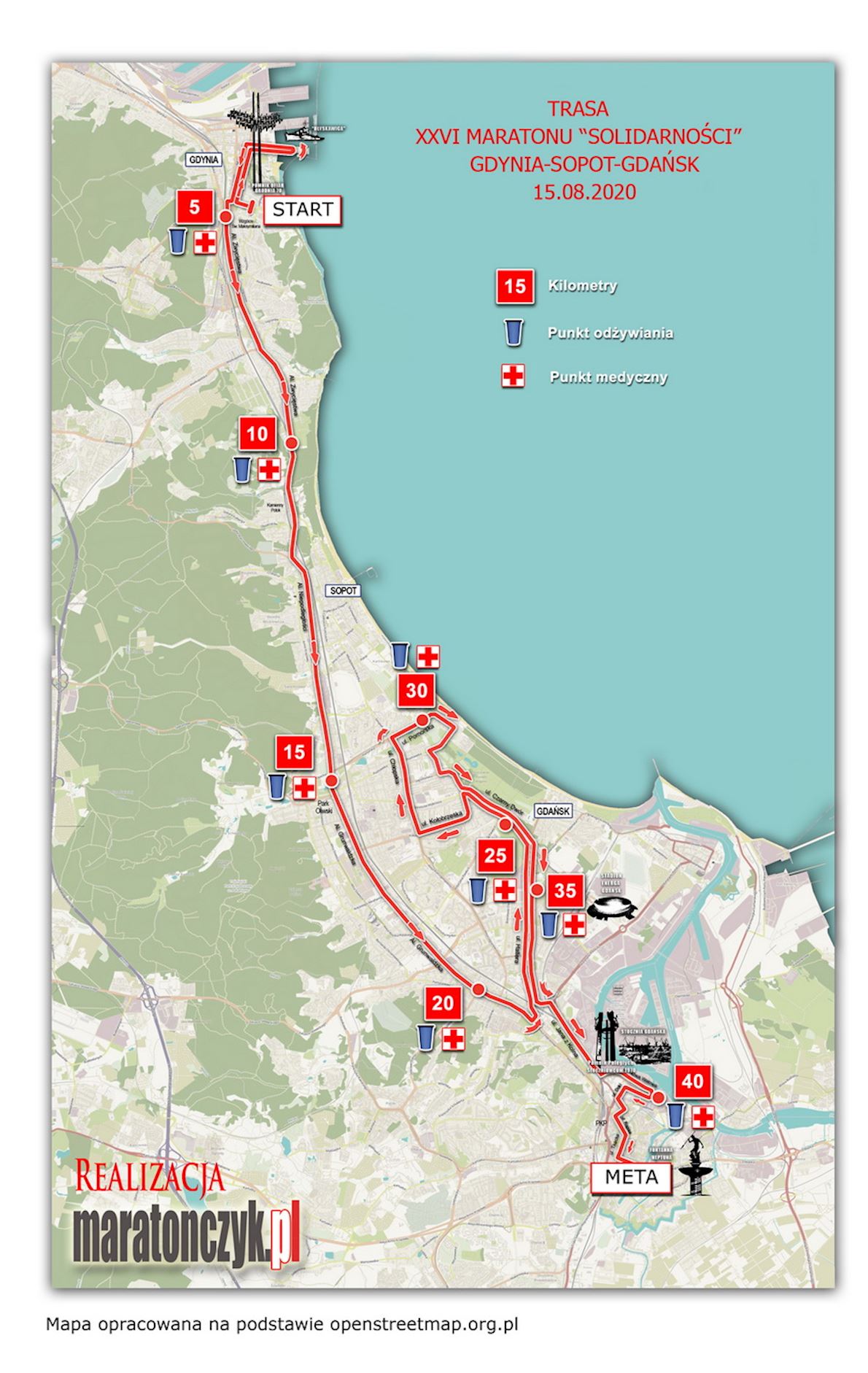 Solidarity Marathon Gdansk Mappa del percorso