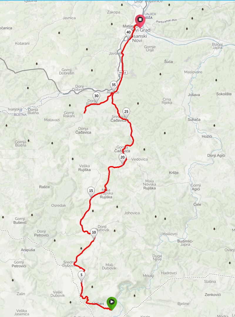 Marathon Stazama Branka Ćopića No10 Mappa del percorso