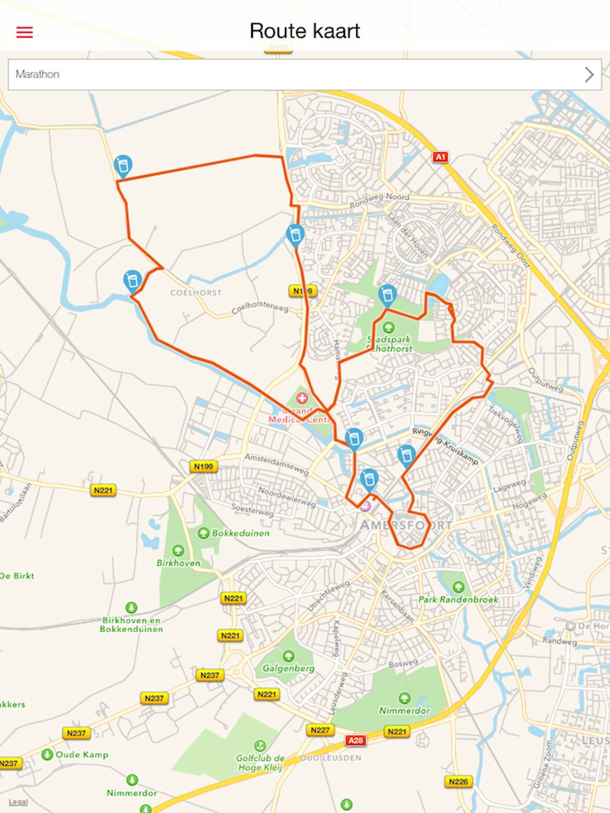 Marathon van Amersfoort Mappa del percorso