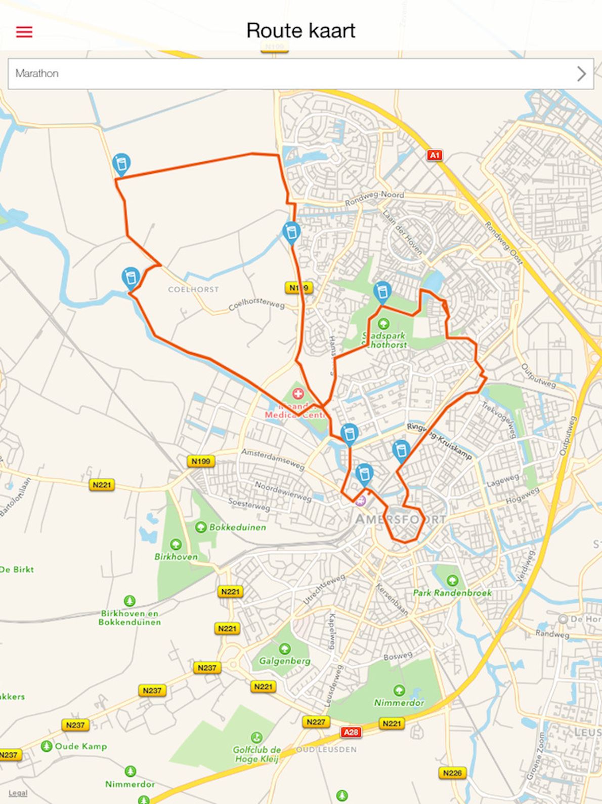 Marathon van Amersfoort MAPA DEL RECORRIDO DE