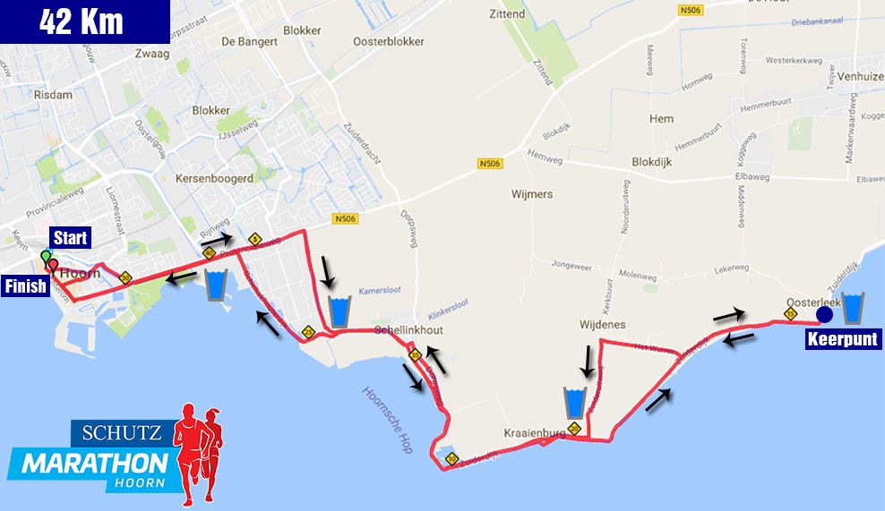 Schutz Marathon Hoorn Mappa del percorso