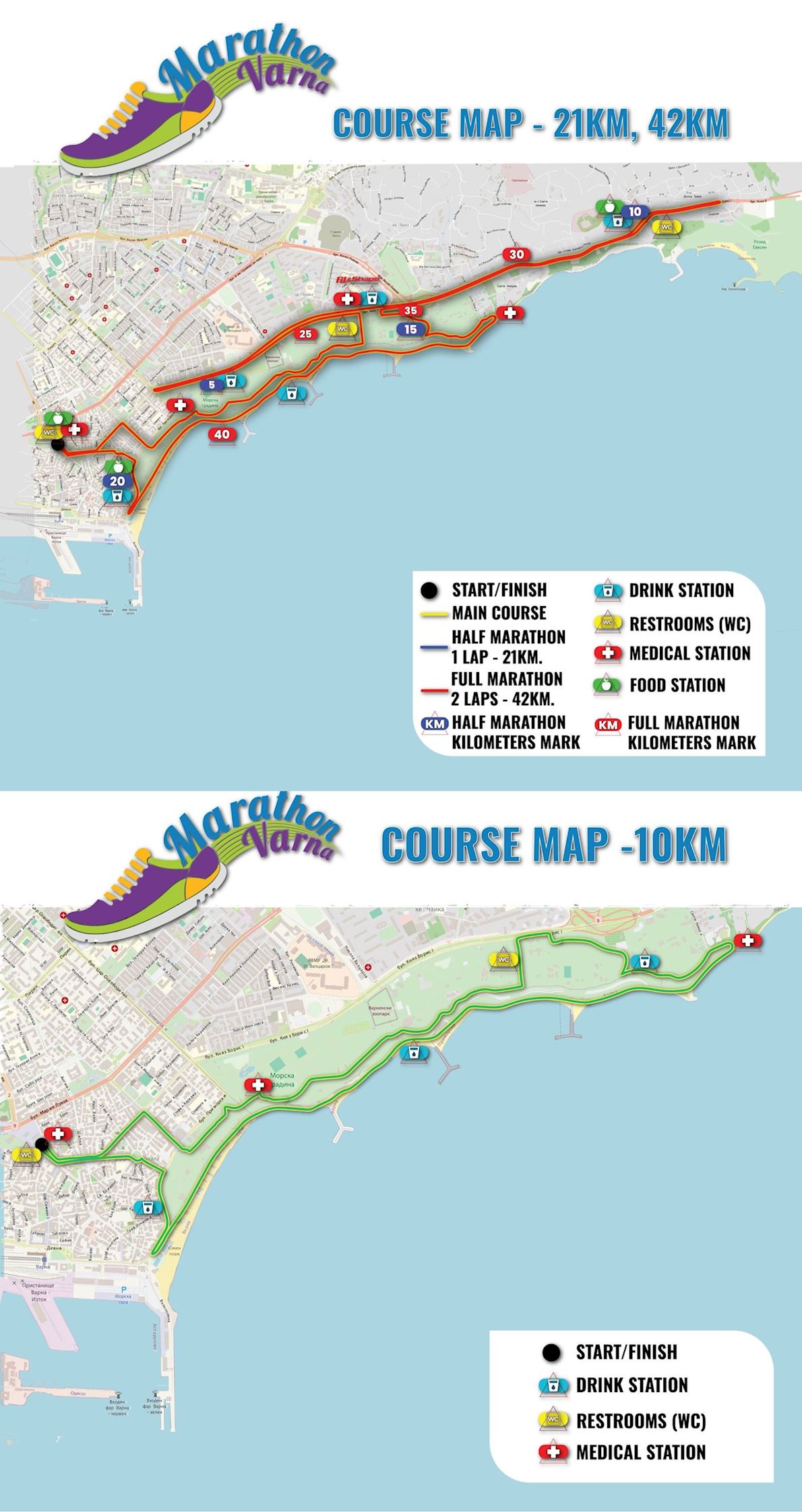 Marathon Varna Mappa del percorso