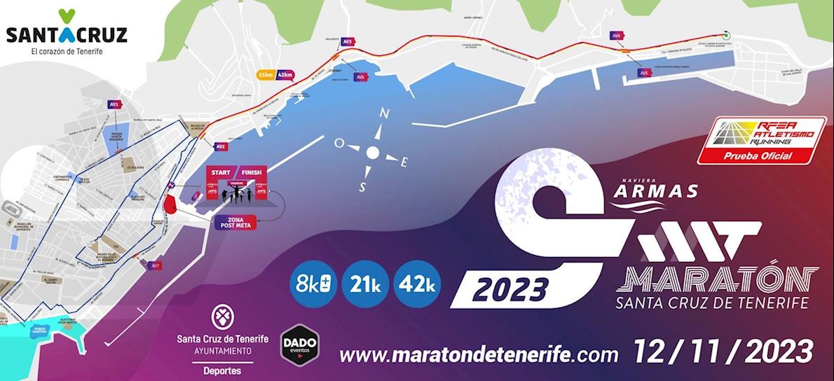 Maratón de Santa Cruz de Tenerife Naviera Armas Routenkarte
