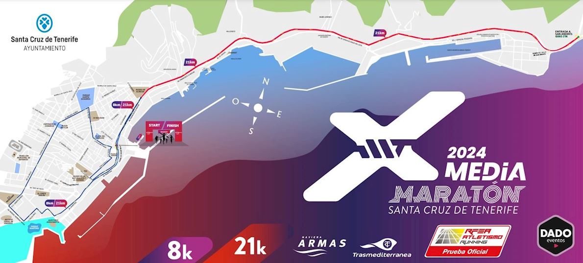 Maratón de Santa Cruz de Tenerife Naviera Armas Route Map