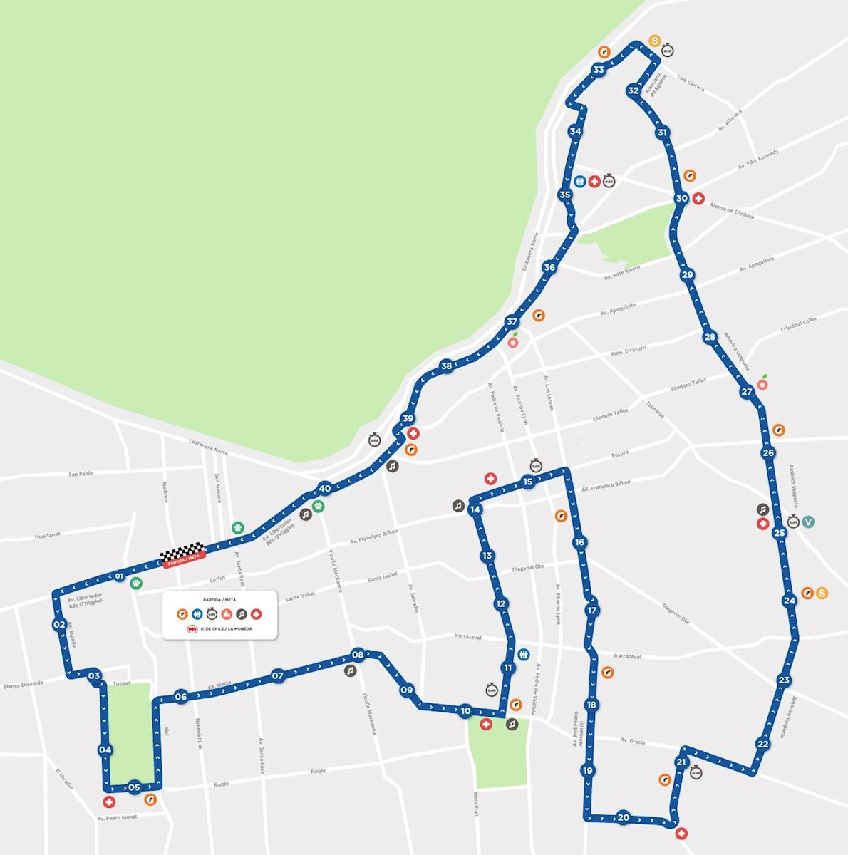 Maraton de Santiago Mappa del percorso