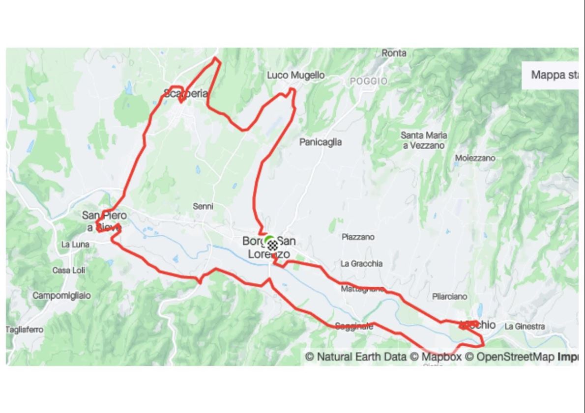 49° Maratona del Mugello Route Map