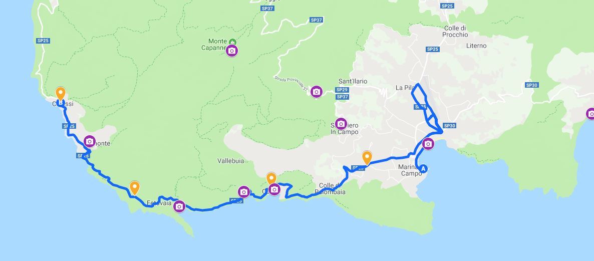 Elba Island Marathon Mappa del percorso