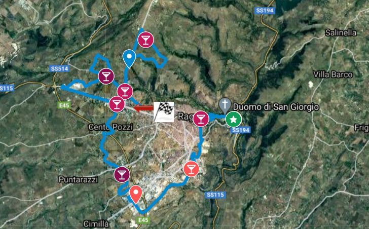 Maratona di Ragusa Mappa del percorso