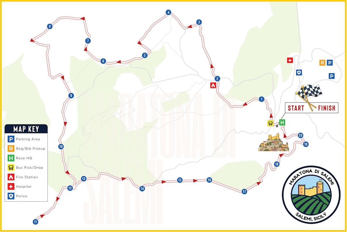 Maratona di Salemi MAPA DEL RECORRIDO DE