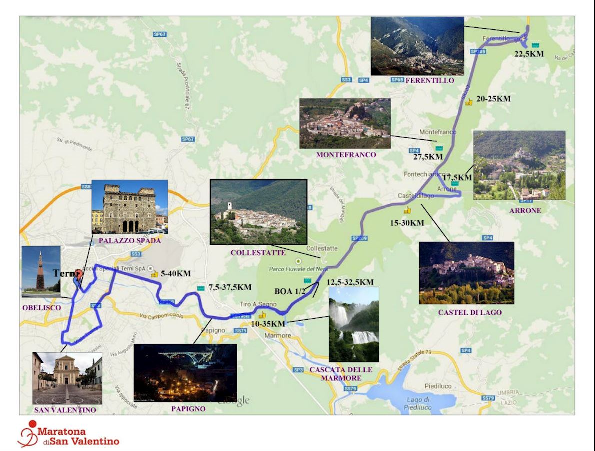 Maratona di San Valentino Route Map