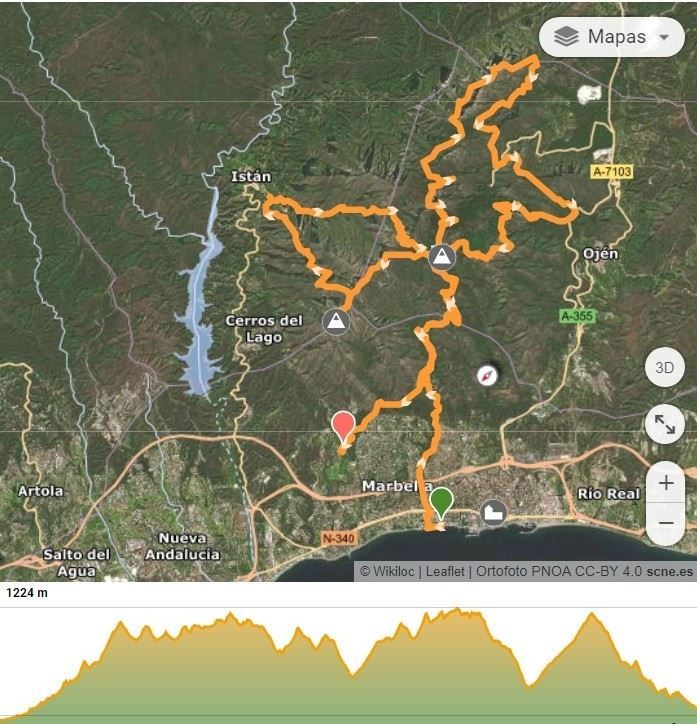 Marbella Epic Trail - Ultra 65 km Routenkarte
