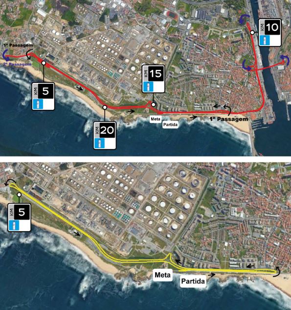 Matosinhos Half Marathon Routenkarte