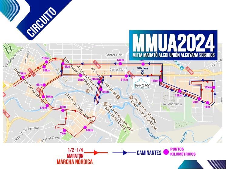 Media Maraton Alcoy Unión Alcoyana Seguros Route Map