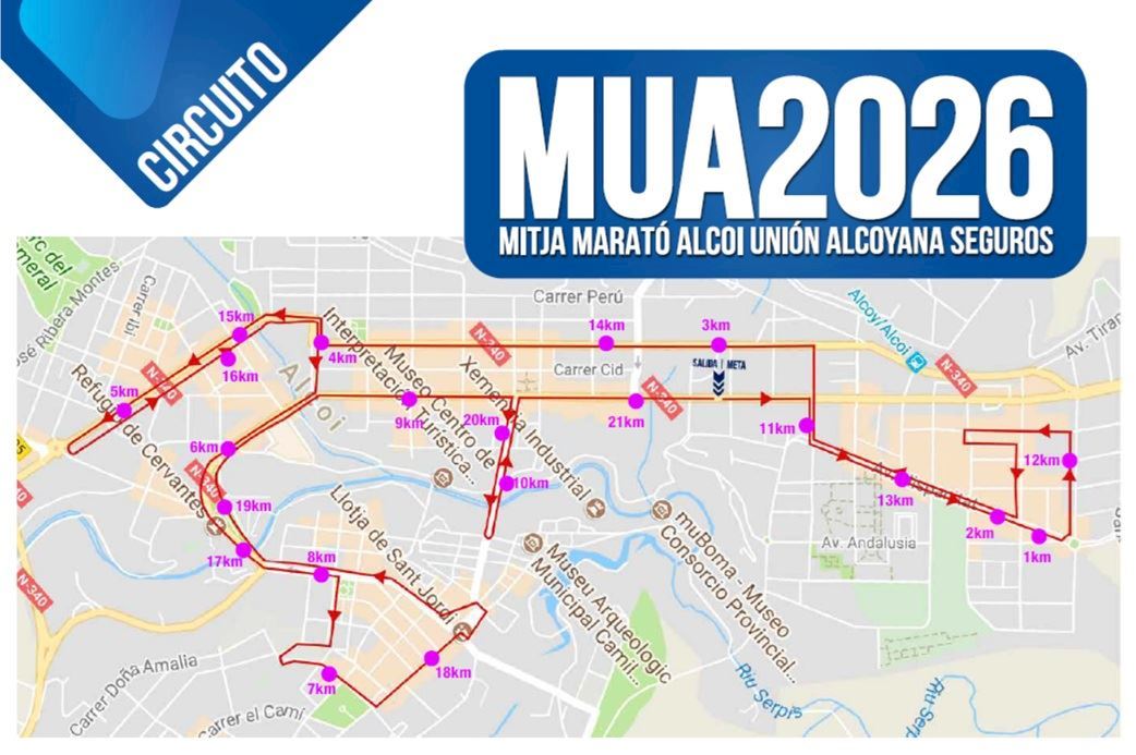 Alcoy Half Marathon by Unión Alcoyana Seguros 路线图
