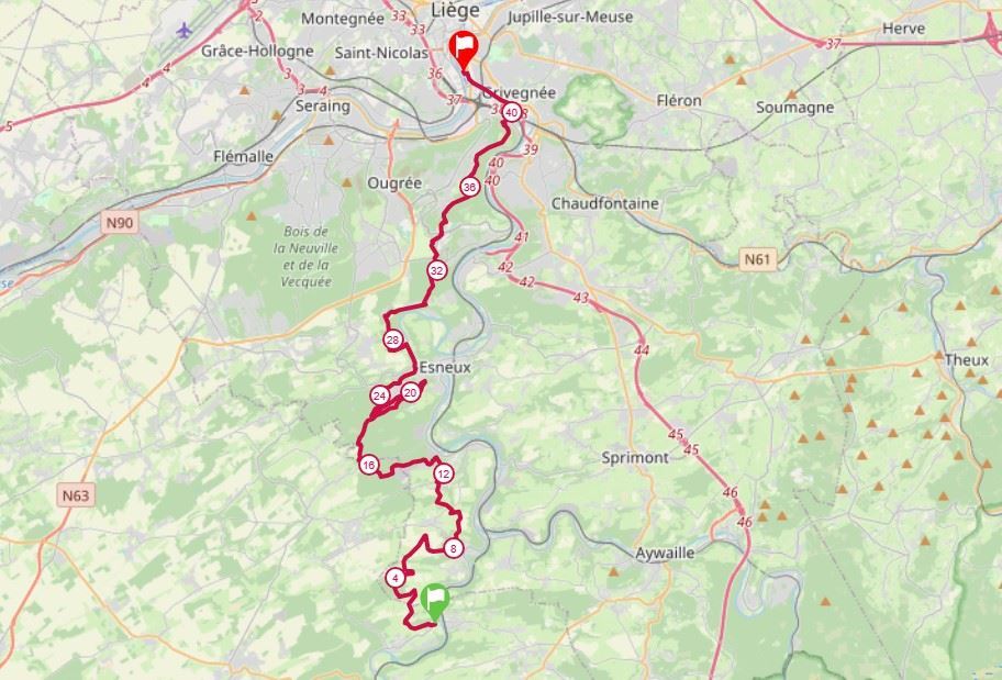 Ethias 15km Liège Métropole MAPA DEL RECORRIDO DE