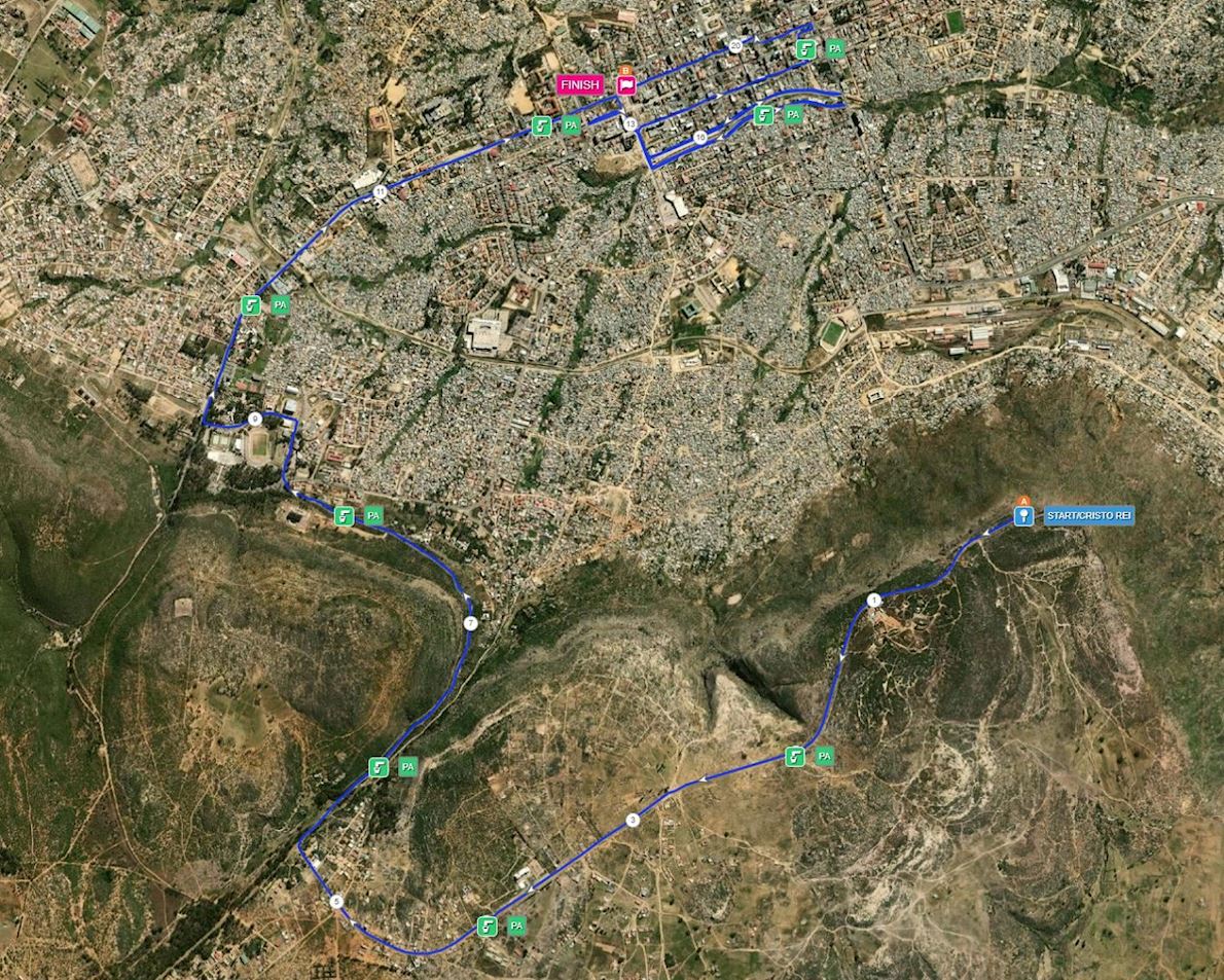 Meia Maratona Água da Chela do Lubango Route Map