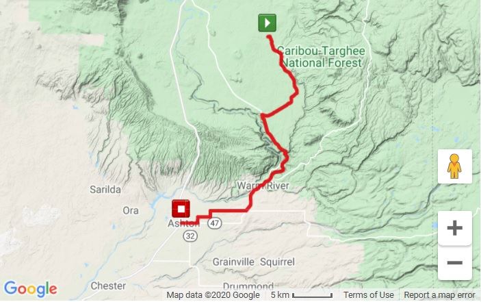 Mesa Falls Marathon Route Map